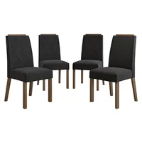 Kit 4 Sillas de Comedor Madesa 4255 Oxford Con Borde Superior Marrón/Oxford
