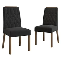 Kit 2 Sillas de Comedor Madesa 4256 Oxford Con Borde Superior Marrón/Oxford