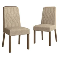 Kit 2 Sillas de Comedor Madesa 4256 Con Borde Superior Marrón/Imperial