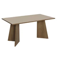 Mesa de Comedor Rectangular 6 Puestos Marrón/Crema