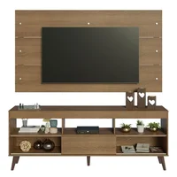 Centro de Entretenimiento para Tv Detroit Mesa y Panel Hasta 65 Pulgadas Marrón