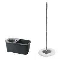 Mopa Circular Con Mango Inclinable 180° Con Microfibra y Balde Apilable