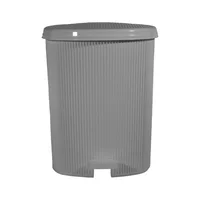 Papelera Líneas 6 Litros 23,5x26x21cm Pedal con Tapa Gris Özer