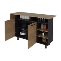Mueble Auxiliar de Cocina Corcega 89x150x52cm Madera Natural Chocolate Oscuro Mate Rta