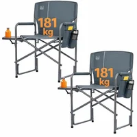 Silla De Director Plegable de Aluminio Azul con Mesa Lateral TIMBER RIDGE