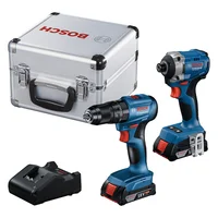 Combo Taladro Percutor Inalámbrico Bosch GSB185-LI + Llave Impacto Inalámbrica Bosch GDR 18V-215 2 Baterías 2.0 Ah + Cargador + Maletín