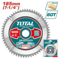 Disco Sierra Circular para Madera 7-1/4 Pulgadas 185 mm 60 Dientes Total Tools