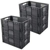 Canastillas Plásticas Industrial Mixta Apilable 60x40x25cm Energy Plus Set X 6 Unidades