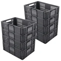 Canastillas Plásticas Industrial Mixta Apilable 60x40x25cm Energy Plus Set X 8 Unidades