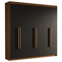 Closet Venus 6 Puertas 4 Cajones 2 Barrales Marrón/negro (tiradores Marrón)