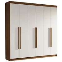 Closet Venus 6 Puertas 4 Cajones 2 Barrales Marrón/blanco (tiradores Marrón)