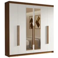 Closet Venus 6 Puertas 4 Cajones 2 Espejos Marrón/blanco (tiradores Marrón)