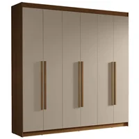 Closet Venus 6 Puertas 4 Cajones 2 Barrales Marrón/crema (tiradores Marrón)