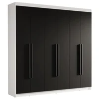 Closet Venus 6 Puertas 4 Cajones 2 Barrales Blanco/negro (tiradores Negros)