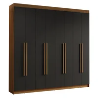 Closet Venus 8 Puertas 4 Cajones 2 Barrales Marrón/negro (tiradores Marrón)