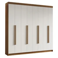 Closet Venus 8 Puertas 4 Cajones 2 Barrales Marrón/blanco (tiradores Marrón)