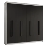 Closet Venus 8 Puertas 4 Cajones 2 Barrales Blanco/negro (tiradores Negros)