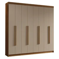 Closet Venus 8 Puertas 4 Cajones 2 Barrales Marrón/crema (tiradores Marrón)