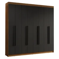 Closet Venus 8 Puertas 4 Cajones 2 Barrales Marrón/negro (tiradores Negros)