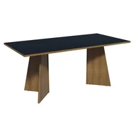 Mesa de Comedor Rectangular 8 Puestos Marrón/negro