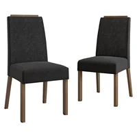 Kit 2 Sillas de Comedor Madesa 4255 Oxford Con Borde Superior Marrón/oxford