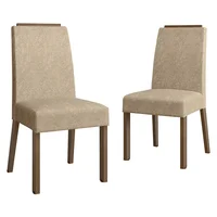 Kit 2 Sillas de Comedor Madesa 4255 Con Borde Superior Marrón/imperial