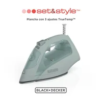 Planchas de Ropa a Vapor Color Verde Menta 3 ajustes TRUETEMP Suela EvenSteam cerámica Ir2023-0edla Black+decker