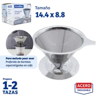 Filtro Goteo/Café/Acero Inoxidable 2 Tazas 14.4x8.8 cm Pieza
