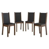 Kit de 4 Sillas de Comedor 4290 Marrón/beige