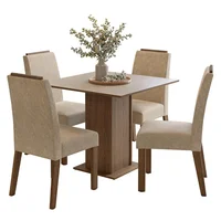 Juego de Comedor Aspen Con 4 Sillas Marrón/crema/imperial