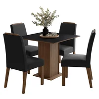 Juego de Comedor Aspen Con 4 Sillas Marrón/negro/oxford
