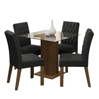 Juego de Comedor Noemi Con 4 Sillas Marrón/negro Oxford