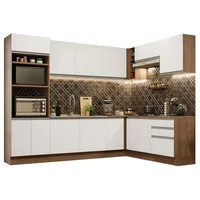 Cocina Integral de Esquina Glamy 4.80 Mt Marrón/blanco 01