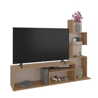 Rack Tv Nereida 55 134x169x35 Rta Madera Natural