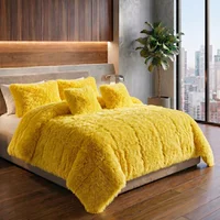 Edredón Premium Pelo de Oso Sintético Tamaño Doble Amarillo