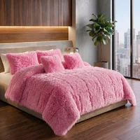 Edredón Premium Pelo de Oso Sintético Tamaño Doble Rosado