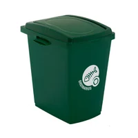 Caneca Plástica 27 Litros Verde-Ordinarios con Tapa Vaivén