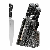 Set Profesional de Cuchillos 8 Piezas con Bloque y Accesorios Cocina negro