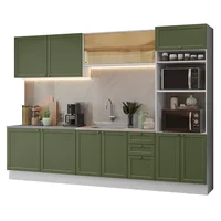 Cocina Integral sin Mesón  Vik 3.10 Metros Blanco/verde 01