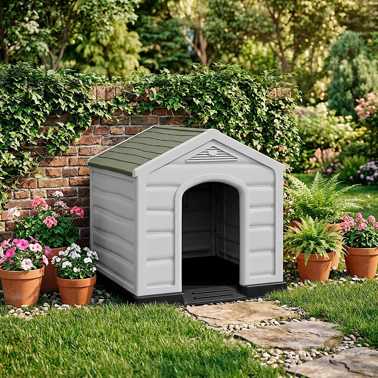Casa para Perros Plástica 92x90x89 cm Grande 6