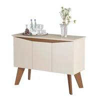 Mueble Bifé Aparador Oasis 80x110x41cm 3 Puertas En Mdp Beige Con Café