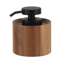 Set de Dispensador de Jabón para Baño Con Vaso y Bandeja Color Marrón