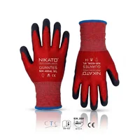 Guante En Poliester Rojo Latex Corrugado Talla 10/xl x 12 Pares