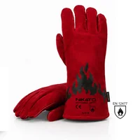 Guante Soldadura Industrial Rojo 14 Pulgadas x 3 Pares
