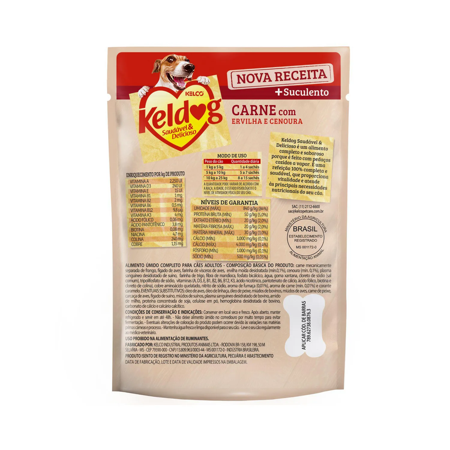 Comida Humeda para Gato Carne Guisante Zanahoria100G Keldog