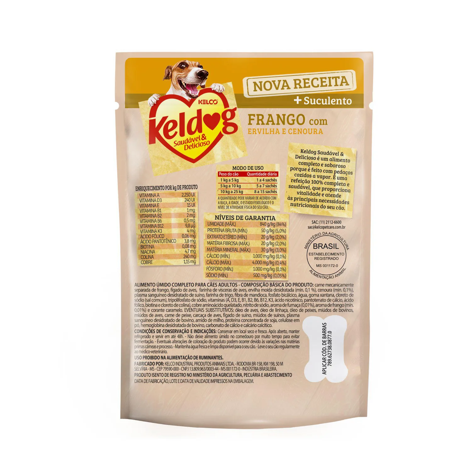 Comida Humeda para Gato Pollo Guisante Zanahoria 100G Keldog