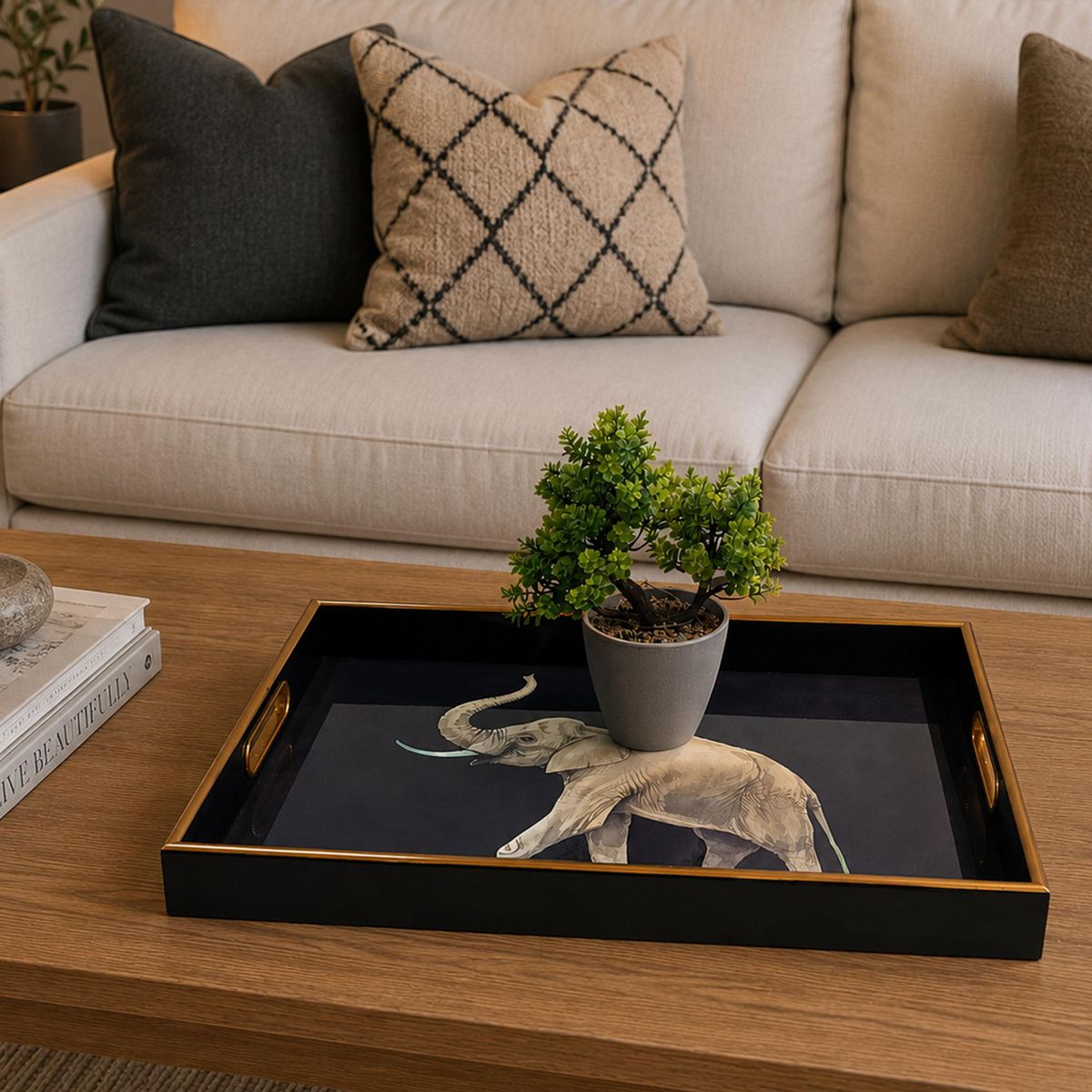 Bandeja Elefante Rectangular 45x32 cm Negro Safari MARRES | Falabella ...