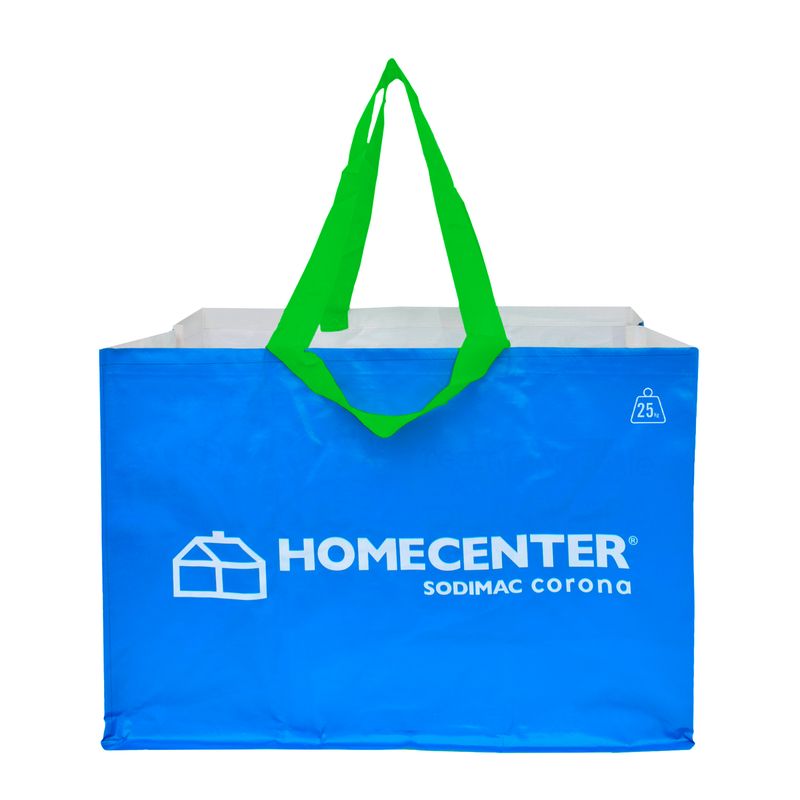 Bolsa reutilizable gran formato 55x37x35 cm en rafia Azul BRAND