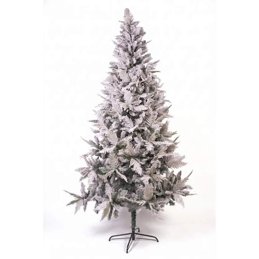Árbol de Navidad Nevado Verde y Blanco 210 cm 1100 Ramas Bylmo ...