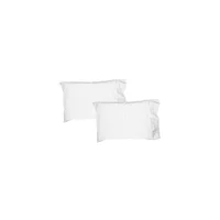 Set de 2 Fundas Almohada 50x90 cm  300 Hilos Blanco